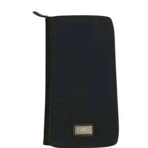 Land Rover Logo Manual Booklet Card Canvas Black Bi Fold  Case 10" X‎ 5"  #399